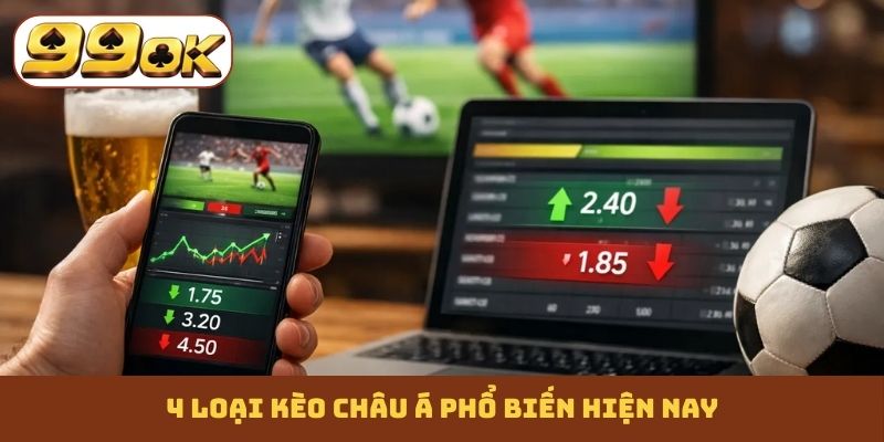 4 loại kèo châu Á phổ biến hiện nay