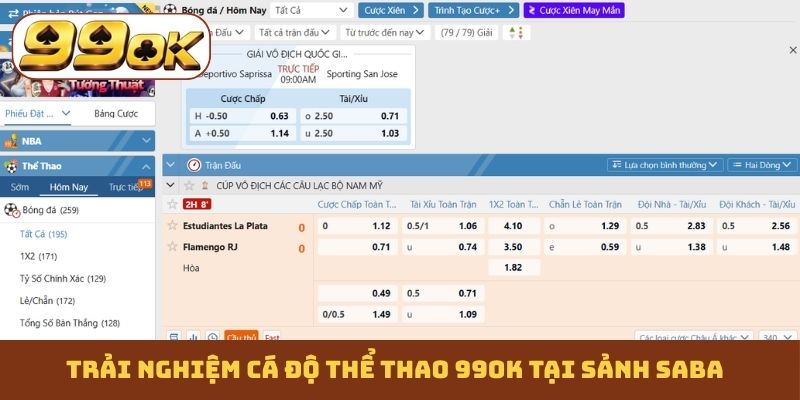 Trải nghiệm cá độ thể thao 99OK tại sảnh SABA