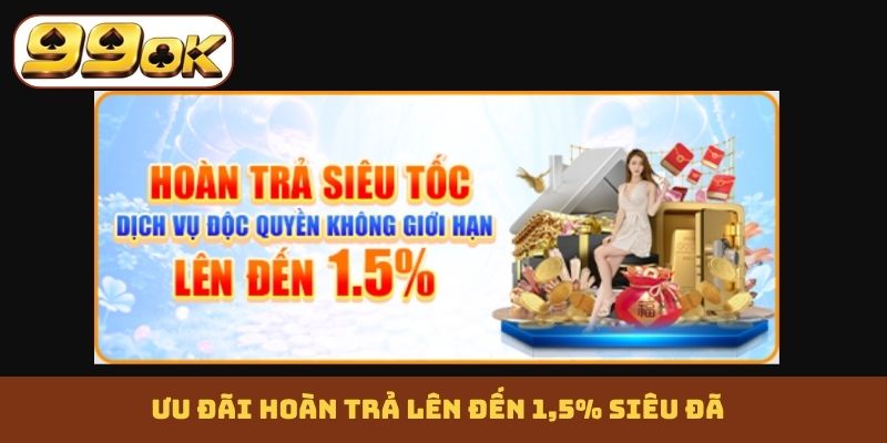 Ưu đãi hoàn trả lên đến 1,5% siêu đã